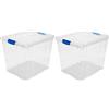 Acan Tradineur - Confezione da 2 Scatole di Conservazione - Realizzato in plastica - Contenitore per conservare libri, vestiti, coperte - N.º 17 - 42,2 x 35 x 35 cm - 35 L