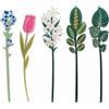 VESTA Set di 5 fiori decorativi Funny Flowers - Kit Pensami - Cristallo acrilico - Made in Italy