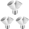 ledscom.de 3x base E27, adattatore splitter a 2 vie, bianco