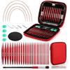 Leopacat Set di Ferri da Maglia Circolari Intercambiabili in Alluminio,13 Dimensioni | con Manici Ergonomici e Custodia - Kit Completo per Lavoro a Maglia,Uncinetto e Fai da Te,Accessori da Cucito Professionali