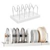 Turwen Organizer espandibile per coperchi di pentole e padelle da 55,9 cm, supporto regolabile con 10 divisori in acciaio inox per la conservazione della cucina per coperchi dei contenitori
