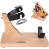 PECELLÍN Supporto per prosciutto | Tagliere in legno naturale per prosciutto serrano e iberico, indurito, disossato, base antiscivolo, stabile, porta prosciutto