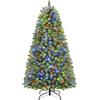 SHareconn 180 cm Albero di Natale con Luci LED Incorporate Artificiale | con 350 Luci Bianche Calde e Multicolori, 17 Modalità Luce, 948 PVC Punte di Rami, Funzione timer e memoria