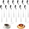 EXIN DECHEN 12 Pezzi Cucchiaio Lungo in Acciaio Inox da 19,5 cm, Cucchiai per Latte | Cucchiaio Latte Macchiato Manico Lungo in Acciaio Inossidabile per Caffè Frappè, Gelato