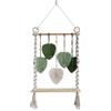 TDCuizent Arazzo da parete in cotone intrecciato a mano con mensola in legno, stile nordico bohémien, arte da appendere per soggiorno, camera da letto, balcone, macramè verde, da appendere alla parete