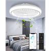 Litglobe Ventilatore da Soffitto con Luce,70W Ventilatore da Soffitto con Luce e Telecomando & APP,Ultra-Silenzioso|6 Velocità| Motore DC Reversibile|Dimmerabile Plafoniera con Ventilatore,Ø47cm