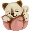 THUN - Soprammobile Gattino su Fiore Rosa - Living, Arredare la casa, Bomboniera Nascita - Ceramica - 3,5x3,3x3,8 cm h