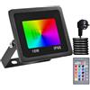 Phlbao Faretto LED RGB da 10 W, per esterni, 16 milioni di colori e 20 modalità, IP66, impermeabile, luci d'atmosfera da giardino (10 W)