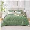 WAVVE Piumino Letto Singolo Invernale 140x200 cm - 450 gr/mq Piumone Inverno per Letto da 80x190, Trapunta 200x140 Microfibra Sintetica, Verde Salvia, 140 x 200 cm