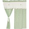 A.Monamour Tenda Corta per Finestra Piccola Verde Plaid a Quadri in Cotone Con Spacco Centrale - Cucina Bistrot Caffè Mezza Mantovana Vetro Porta Armadio