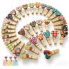 Cloxtralon Mini mollette per biancheria, clip in legno, 50 pezzi colorati per artigianato fai da te decorazione matrimonio foto partito creazioni manuali