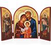 NKlaus Sacra Famiglia Icona in legno trittico 25x16cm cristiano 11323