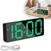 JRILUO Sveglia digitale a LED grande schermo, orologio digitale da tavolo con display della temperatura data, luminosità regolabile e funzione Snooze,orologio sveglia elettronica a doppia alimentazione