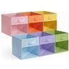 GRANNY SAYS Cubi Stoccaggio Pieghevoli con Finestra Trasparente Set di 6 | Cubi in Tessuto 27x27 cm, Contenitori a Cubo Pieghevoli per Scaffali, Scatole Portaoggetti Arcobaleno Colorato