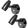 Obeaming 2 x Lampade da Lettura LED 12V Dimmerabile Girevole Spot Camper Barca Lampada da Parete da Comodino, Per Caravan Furgone Van, 12-24V DC con Caricatore USB & Luce notturna blu, Nero lucido