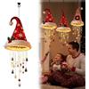 Generico Lampadario a sospensione illuminato con cappello da Babbo Natale | Lampada ambientale a LED a luce calda for esterni a forma di cappello di Babbo Natale; Adatto for decorare(Berries)