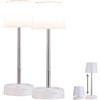 PEARL lampada tavolo a batteria: set da 2 dimmerabili Lampada da tavolo a batteria telescopica, dimmerabile senza scatti, 80 lumen (telescopica, usb, scaffale)