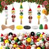 Dog's Booty Perline Legno a Forma di Pupazzo di Set Neve Perline Legno per Lavoretti Natalizie a Forma di Viso fai da te Decorazioni per Feste Palline di Natale Fai da te (C:Babbo Natale)