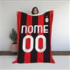 love print Coperta In Pile Personalizzata Tifoso Calcio Serie A, Tifoso Milanista | Squadra del Cuore, Maglia 2024/2025, 130x180 cm, Pile Sublimabile