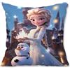 YFCHOTI Federa per cuscino per bambini, motivo: Froze, con motivo principessa, in morbido peluche con chiusura lampo nascosta, per letto, divano, sedia auto, 45 x 45 cm