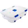 Acan Tradineur - Scatola portaoggetti in plastica, contenitore per libri, vestiti, coperte, n. 14, 76,2 x 55,9 x 18,2 cm, 56 litri