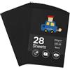LONGERSIZHAN 28 Fogli di Cartoncini Nero A3, 250 g/m² Cartoncino A3 | Carta da disegno nera, per dipingere, creare biglietti d'auguri, inviti, scrapbooking e lavori creativi fai da te