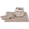 Casatessile Set 4 Lavette Bagno con Cestino Nantes Asciugamani Ospiti, Lavette Spugna Cotone per Viso Bidet, Bambini - Beige