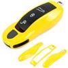 EULIMBQS Copertura FOB chiave per Porsche Macan Panamera 911, Torna a chiave della catena Copertura per Porsche Cayenne 718 Accessori Cayman Boxster (Giallo da corsa)