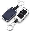 ontto Custodia per Chiave Auto Adatta per Land Rover Defender Discovery 5 Range Rover Velar Evoque Jaguar XE XF XJ F-Type in Metallo, Custodia Protettiva per Chiavi con Portachiavi Argento Blu