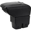 YJYWZH Bracciolo per Ford Fiesta Mk7 2009-2017 con 6 USB e Portabicchieri | 4 USB e 2 USB-C,Portabicchieri,Vano smartphone,Doppio vano portaoggetti,Bracciolo centrale,Pelle PU,Base specifica veicolo