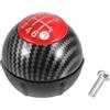 INFINAUTO Pomello Cambio Manuale 6 Velocità Per Fiat 500 07-18 1 Pezzo | Colori: Nero, Rosso, Bianco, Materiale: Plastica, Stile: Effetto Fibre Di Carbonio, Non OEM, Solo Accessorio