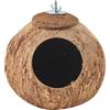Generic Nido in guscio di cocco - Rifugio sospeso in cocco Husk Nesting House, riparo sicuro aerato per parrocchette, uccelli esotici, capanna naturale decorativa adatta per habitat interni esterni voliera