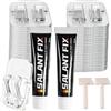 Silkwish 50 ganci adesivi e colla in silicone da 120 ml e dispenser per rete per gatti per balcone (senza foratura), ganci adesivi trasparenti per protezione finestra ribaltabile per finestre