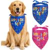 Ainiv 2 Pezzi Bandana di Compleanno per Cani, Gatti e Cani, Blu + Rosa | Sciarpa Triangolare Regolabile, Leggera e Traspirante, Compleanno o Come Accessorio per Feste Animali Domestici