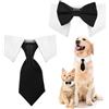 Hankousi Confezione da 2 Papillon per Animali Domestici, per Cani e Gatti, Costume da Smoking Carino e Regolabile per Abito Formale da Sposa, Nero, Poliestere, Circonferenza Collo 20-35 cm