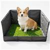 BRGD High Walls Vasino per Cani con Erba Artificiale, 86x65x40.5cm Vasino Portatile da Viaggio per Cuccioli e Cani di Taglia Piccola e Media