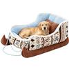 Ocastuted Cuccia per Cane a Slitta Decorazione Interna Stagionale Carina Morbida e | Divano Letto a Slitta per Animali Domestici per Gatti, , Cuccioli, Camera da Letto, Patio, Terrazza, Balcone