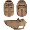 ENGEL WEMANG Gilet per cani, impermeabile, caldo gilet con pettorina per cani, invernale caldo e morbido, S-5XL(Marrone 4XL)