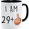 Acen Merchandise Tazza divertente per 30° compleanno - I am 29 Plus one - Tazza di alta qualità e confezione regalo, set da tè, caffè, ufficio, casa