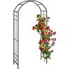 Relaxdays Arco per Rose Rampicanti da Giardino, Sostegno per Piante, HLP: 224 x 110 x 41 cm, Supporto in Ferro, Nero