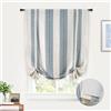 DriftAway Chris - Tende oscuranti a doppio strato in lino, isolate termicamente, completamente foderate, a righe, a palloncino, per finestra del bagno, con tasca per asta regolabile, 78 x 119 cm, blu