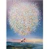 Kare Design quadro acrilico su tela, Flying Elephant At Night, multicolore, elefante/animali, decorazione parete, telaio legno massello, dettagli dipinti a mano, 160x120x4cm (A/L/P)