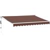 KGFHERENB Tenda da sole automatica, marrone, 350 x 250 cm, con braccio articolato, con telecomando e manovella, protezione solare in alluminio e poliestere, per terrazza, balcone e ristorazione