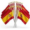 QEDBOJE 20 Pezzi Bandiere Spagnole Tenute a Mano, Decorazioni del Partito per 2026 Coppa del Mondo e Celebrazioni della Giornata Nazionale, Bandiera Spagna Piccola e Bandiera Nazionale(14 x 21 cm)