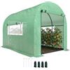 Outsunny Serra da Giardino a Tunnel 3x2x2 m Serra per Orto Anti UV Verde | Porte e Finestre Avvolgibili, Struttura in Acciaio e Copertura PE, per Orto Verdure Fiori Frutta