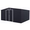 Parama Casetta da giardino in acciaio zincato nero 4,26x3,65xh2,17m - 181kg- 15,54 metri quadri