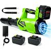 MUMIK Soffiatore a Batteria, Soffiatore Foglie Elettrico Professionale con 2X5,4Ah Batterie e Caricabatterie Rapido, 540M³/H 250Km/H, 6 Velocità per Pulizia di Terrazze, Prati e Giardino