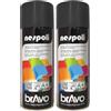 Nespoli Bomboletta Spray Aerosol Nero Effetto Opaco Ral 9005 400ml (Confezione da 2)