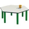 GIODIARREDA Tavolo Scuola Infanzia Color Esagonale Misura 2 Gambe Verde