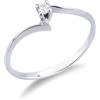 GV GIOIELLI DI VALENZA Anello solitario tipo Valentine in oro bianco 18k con diamante di 0.04 ct.